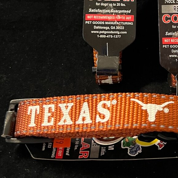 Pup Rally Texas Longhorns Reflective Collar NWT Various Sizes - Picture 2 of 2